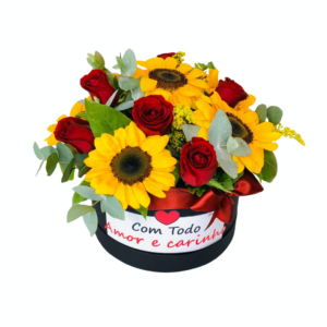 Box Girassol com Rosas