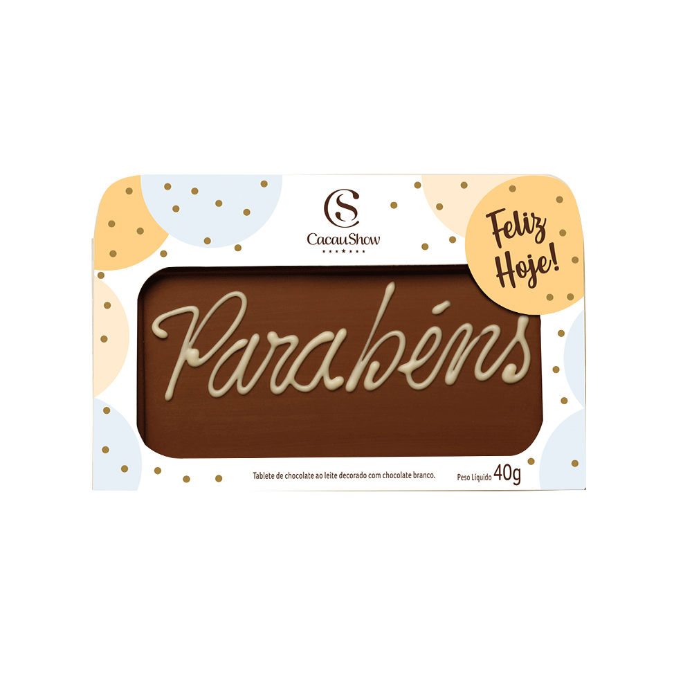 Placa de Chocolate \"Parabéns\"