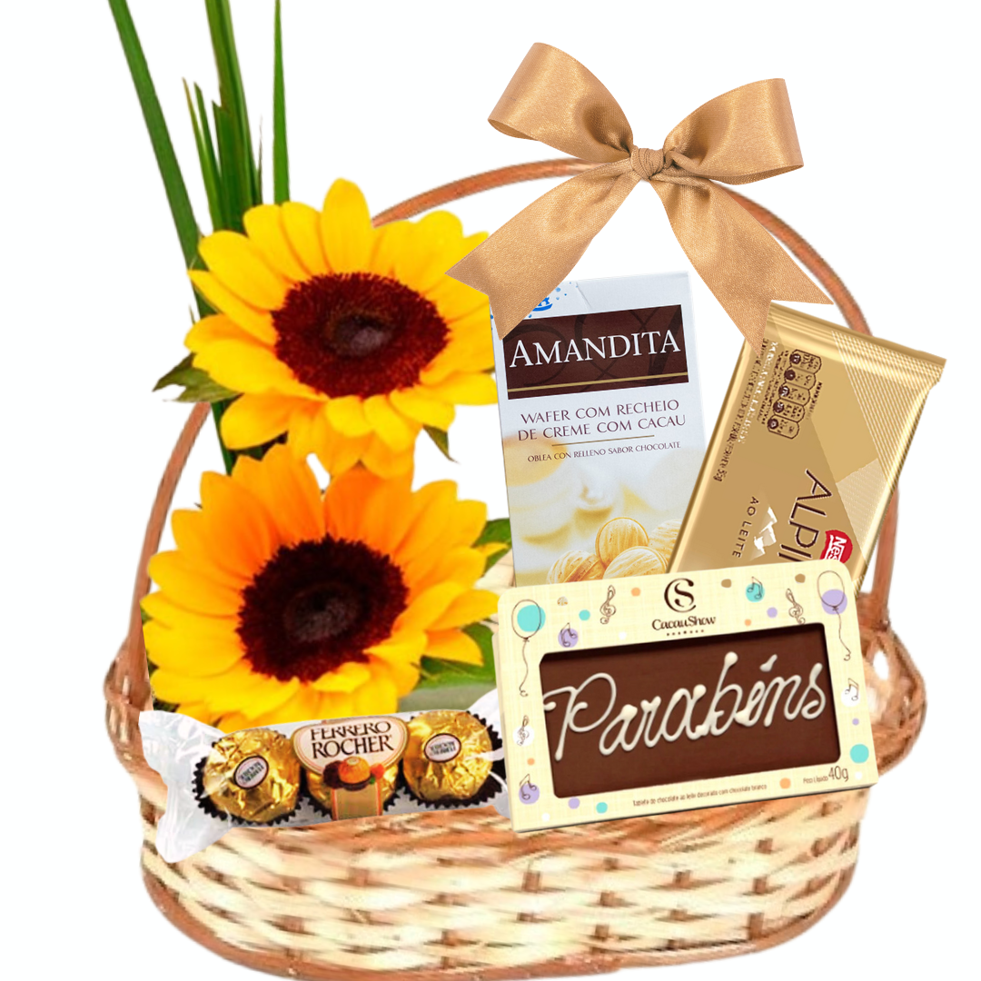 Cesta Chocolates Parabéns